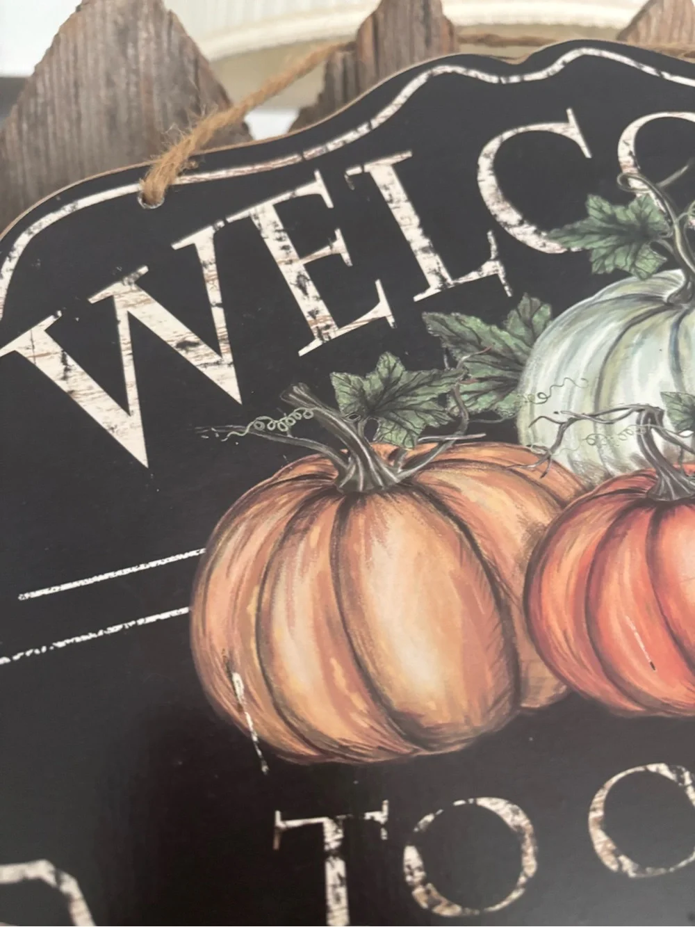 Welcome to Our Home Pumpkin Decorative Hanging Sign - NEW Final Sale